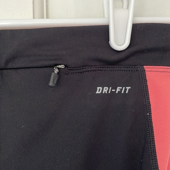 NIKE RUNNING leggings size XS black orange dri-fit cropped - Picture 3 of 6